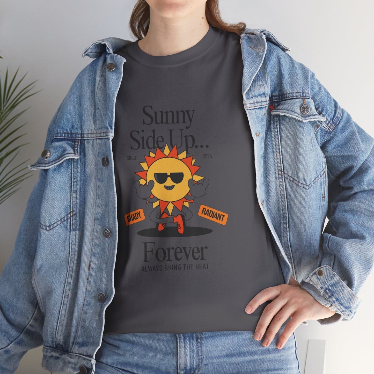 Sunny Side Up Unisex Heavy Cotton Tee - Smile Forever Graphic Shirt