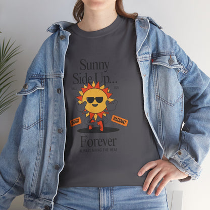 Sunny Side Up Unisex Heavy Cotton Tee - Smile Forever Graphic Shirt