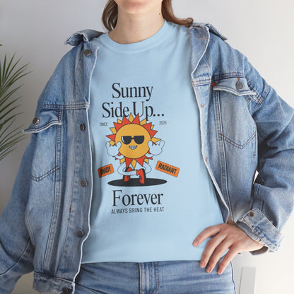 Sunny Side Up Unisex Heavy Cotton Tee - Smile Forever Graphic Shirt