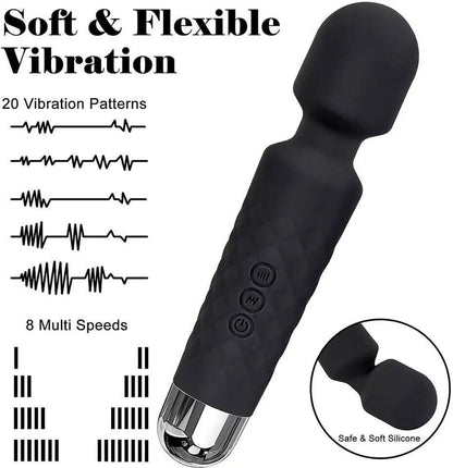 Magic Massage Wand Muscle Relaxation Massager 20 Speed Vibrating Full Body Therapy Motor Vibration