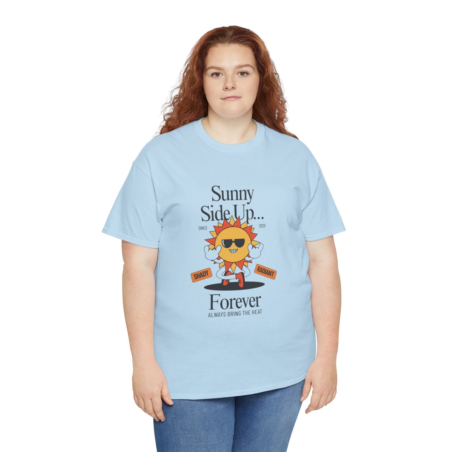 Sunny Side Up Unisex Heavy Cotton Tee - Smile Forever Graphic Shirt