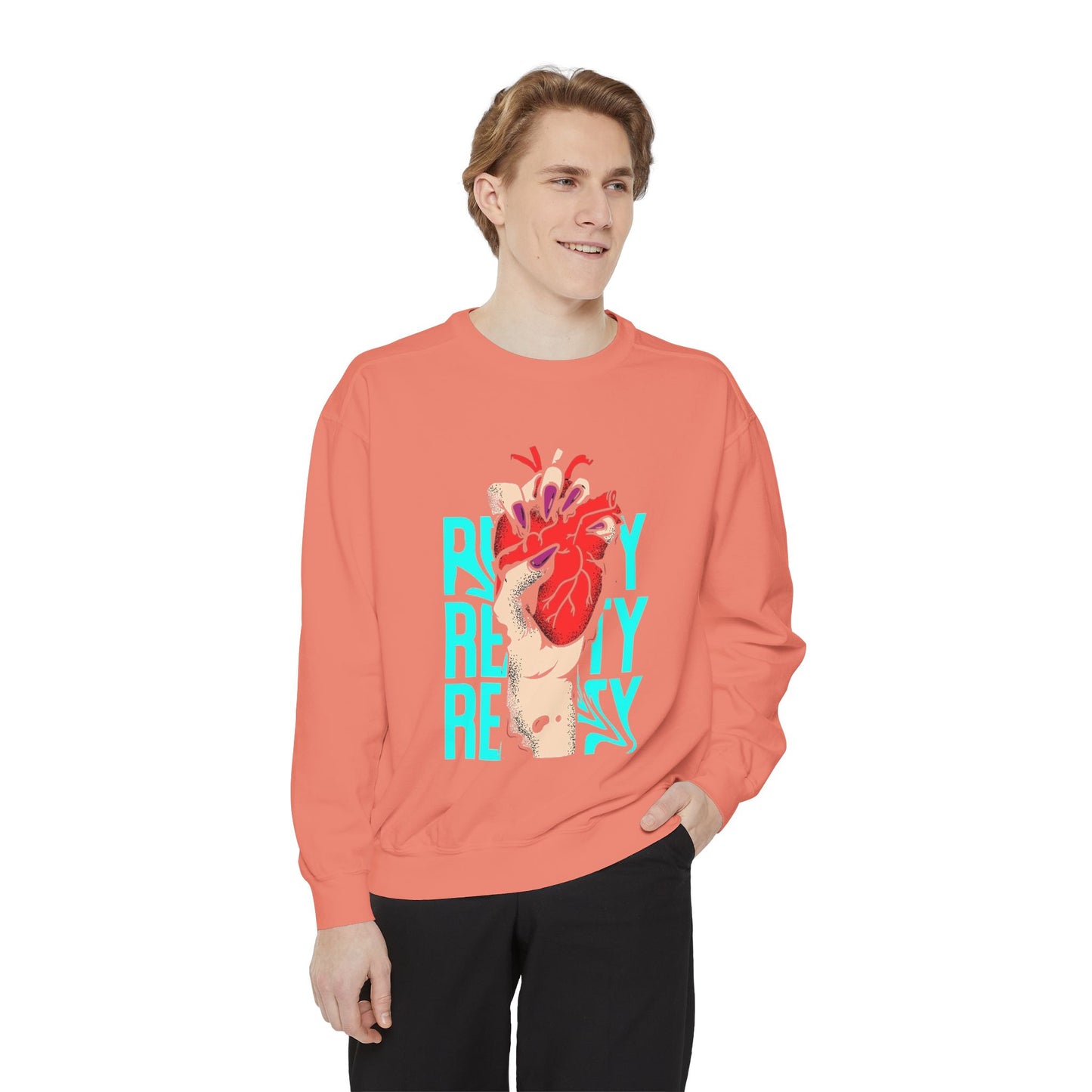 Heartfelt Unisex Garment-Dyed Sweatshirt | Perfect Gift for Compassionate Souls