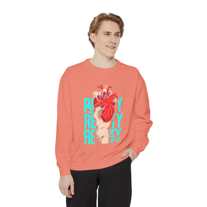 Heartfelt Unisex Garment-Dyed Sweatshirt | Perfect Gift for Compassionate Souls