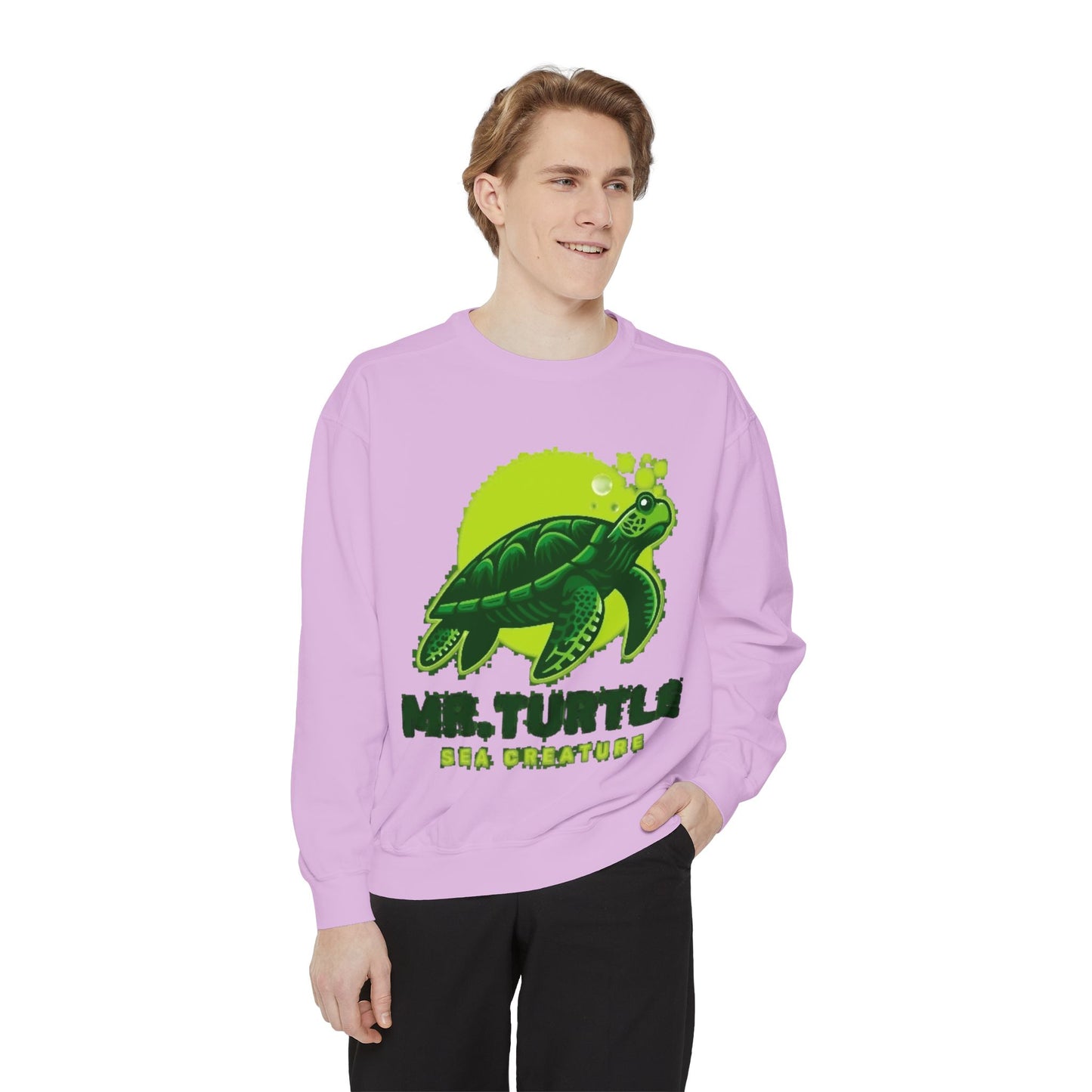 Mr. Turtle Garment-Dyed Sweatshirt - Eco-Friendly Casual Wear
