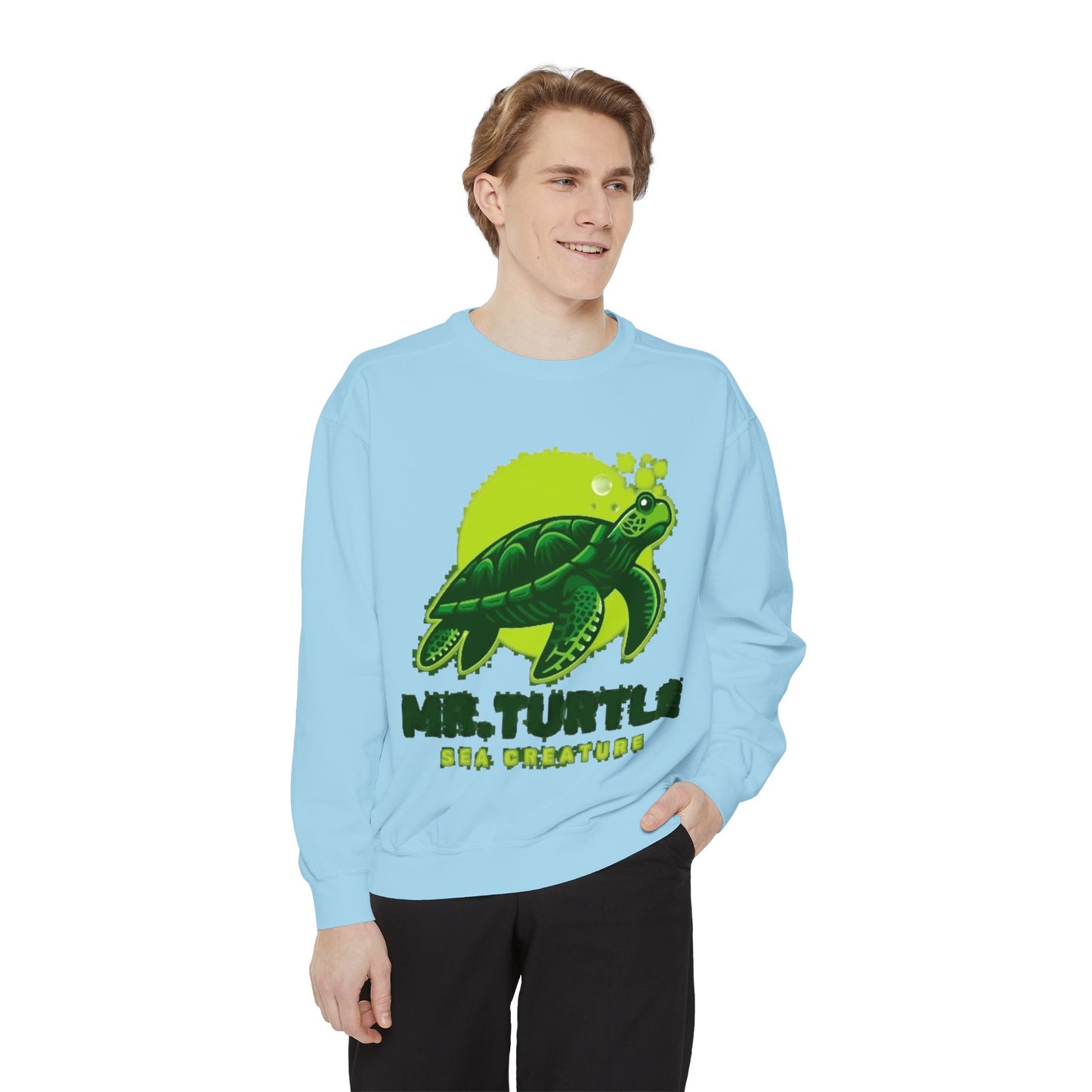 Mr. Turtle Garment-Dyed Sweatshirt - Eco-Friendly Casual Wear
