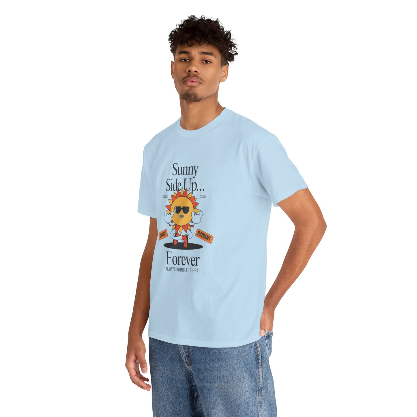 Sunny Side Up Unisex Heavy Cotton Tee - Smile Forever Graphic Shirt