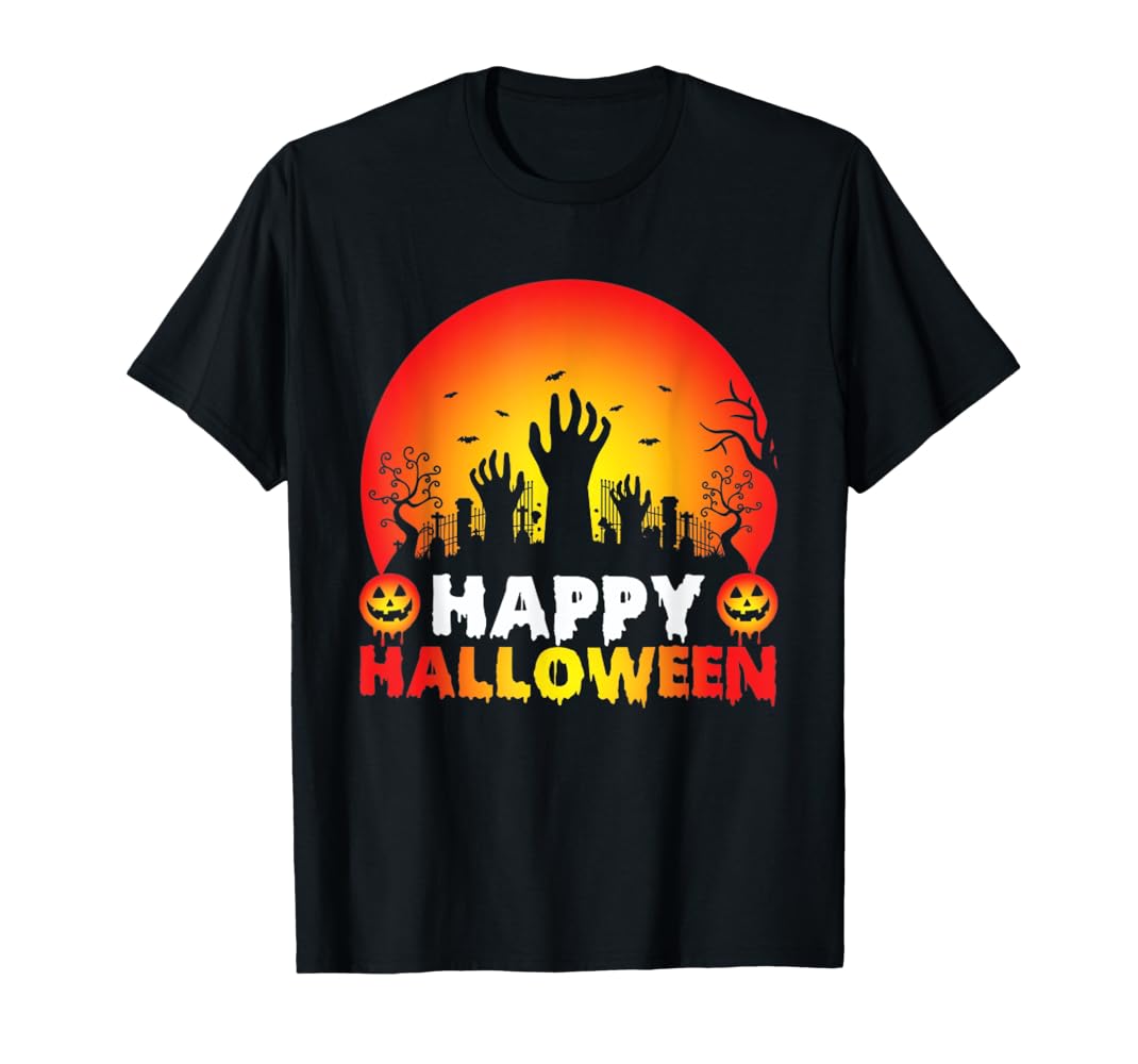 Happy Halloween Custom T-Shirts – Spooky Comfort & Festive Style