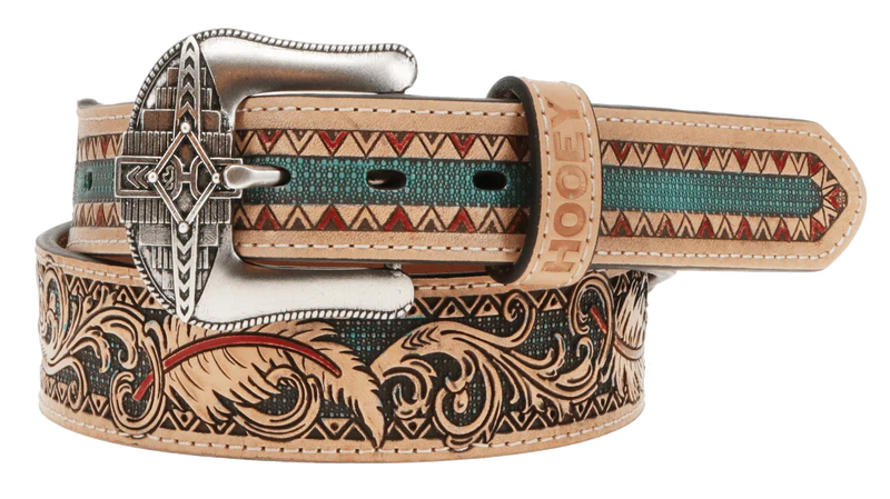 War paint" Hooey Belt Natural/Turquoise/Red