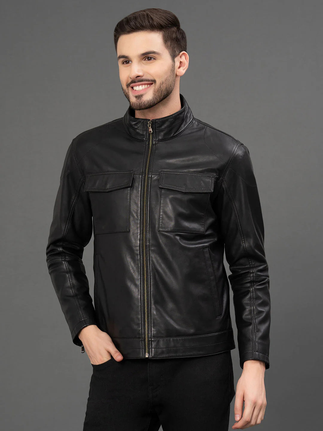 Shop premium men's leather jacket