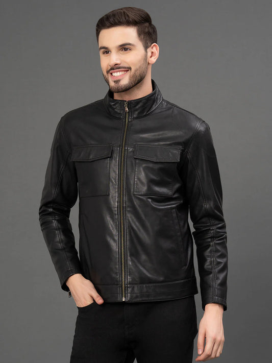 Shop premium men's leather jacket