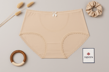 Tajveen Blush Bloom – Lace Trimmed Comfort Brief