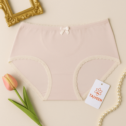 Tajveen Blush Bloom – Lace Trimmed Comfort Brief