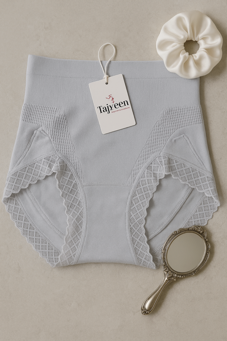 Tajveen Ivory Grace – Sculpting Lace High Waist Brief Panty