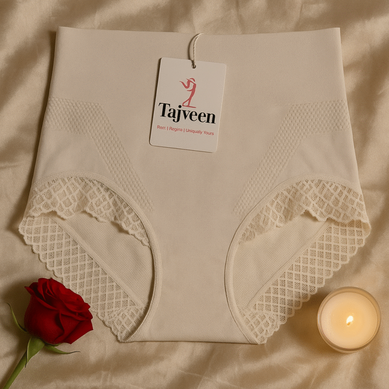 Tajveen Ivory Grace – Sculpting Lace High Waist Brief Panty