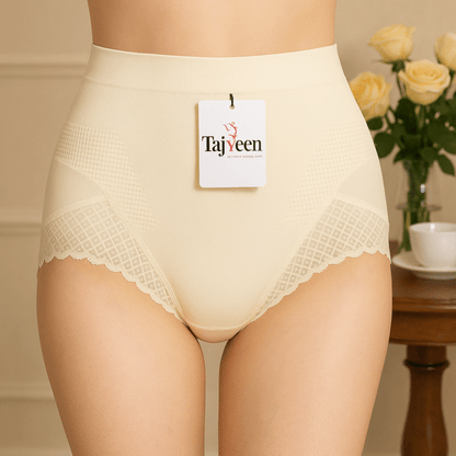 Tajveen Ivory Grace – Sculpting Lace High Waist Brief Panty
