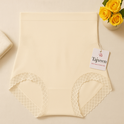 Tajveen Ivory Grace – Sculpting Lace High Waist Brief Panty