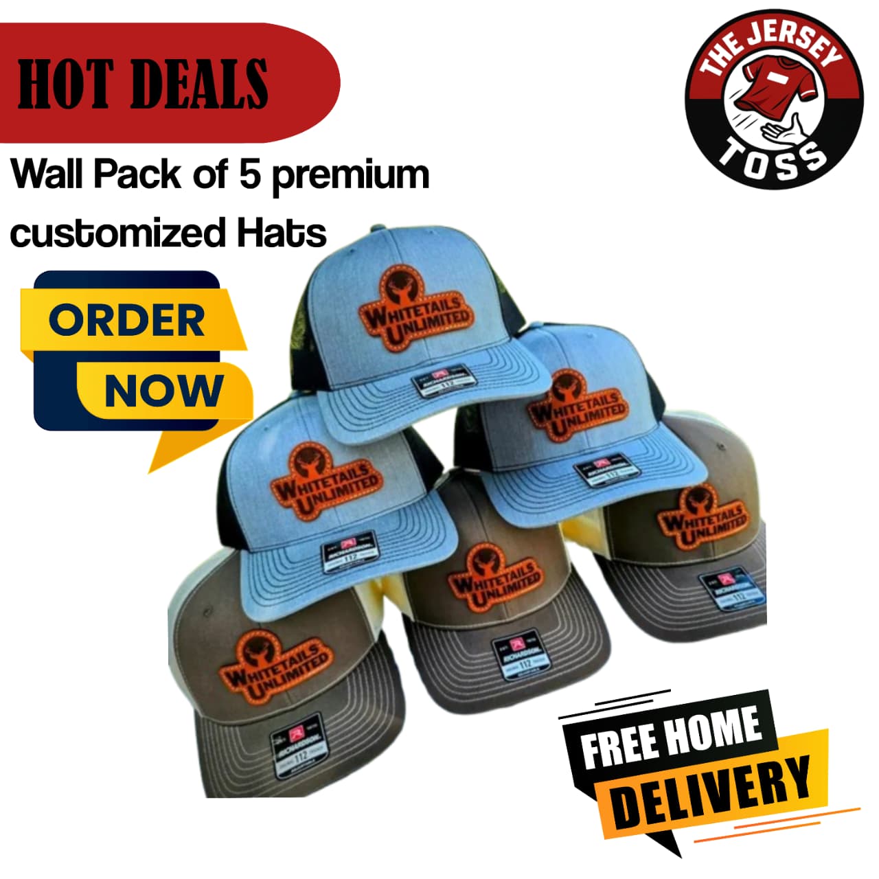 5 Custom Hats Hot Deal | Personalized Embroidered Caps & Snapbacks – The Jersey Toss