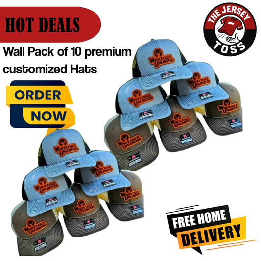 10 Custom Hats Hot Deal | Bulk Order Premium Embroidered Caps & Snapbacks – The Jersey Toss
