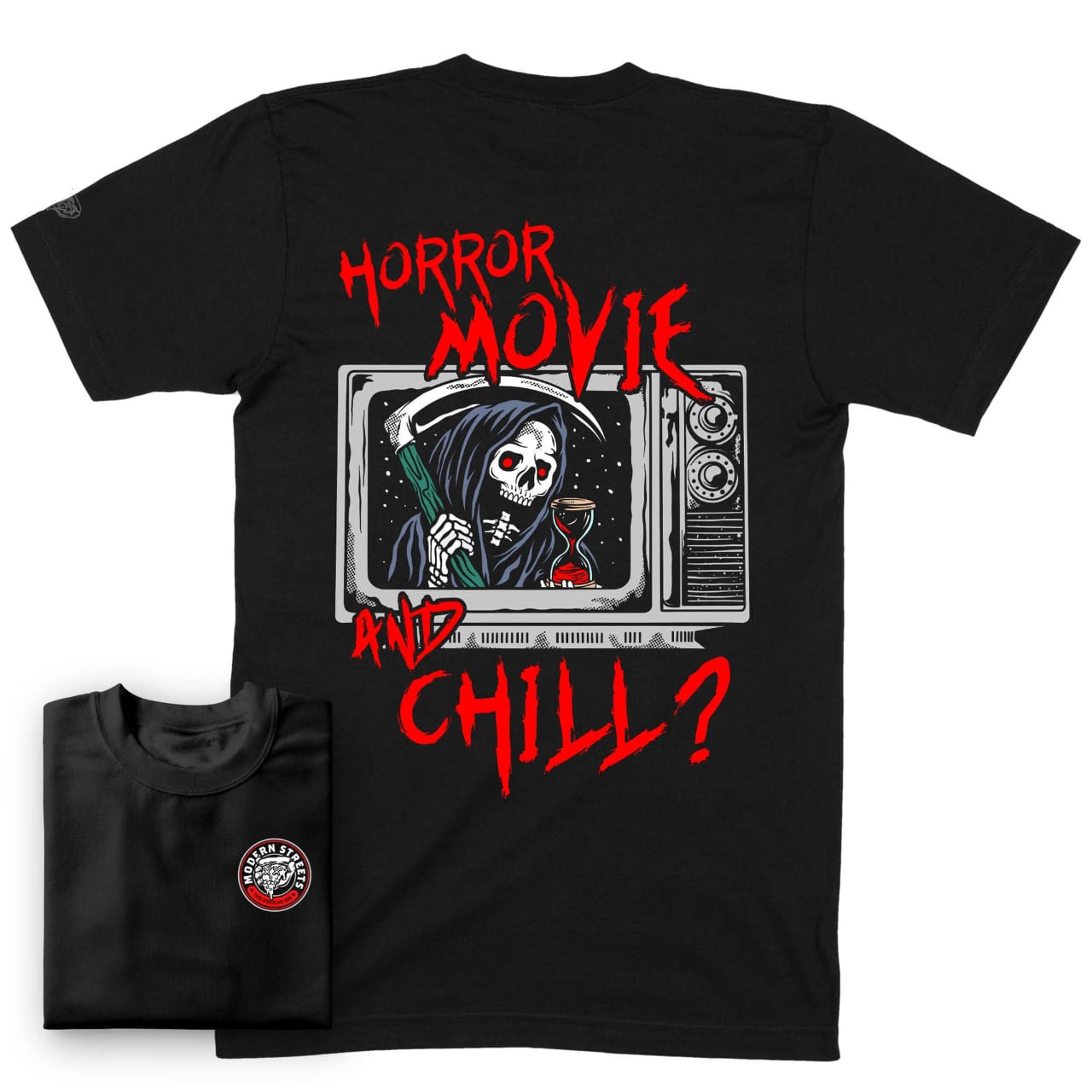 Horror Movie and Chill Custom T-Shirt – Spooky Comfort & Chill Vibes