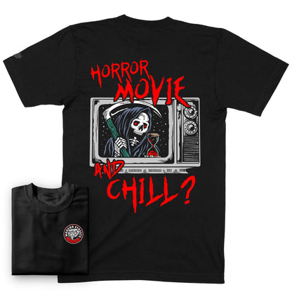 Horror Movie and Chill Custom T-Shirt – Spooky Comfort & Chill Vibes