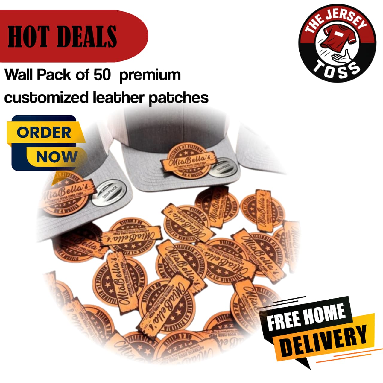 50 Custom Leather Patches Hot Deal | Premium Bulk Order for Hats, Jackets & Bags – The Jersey Toss