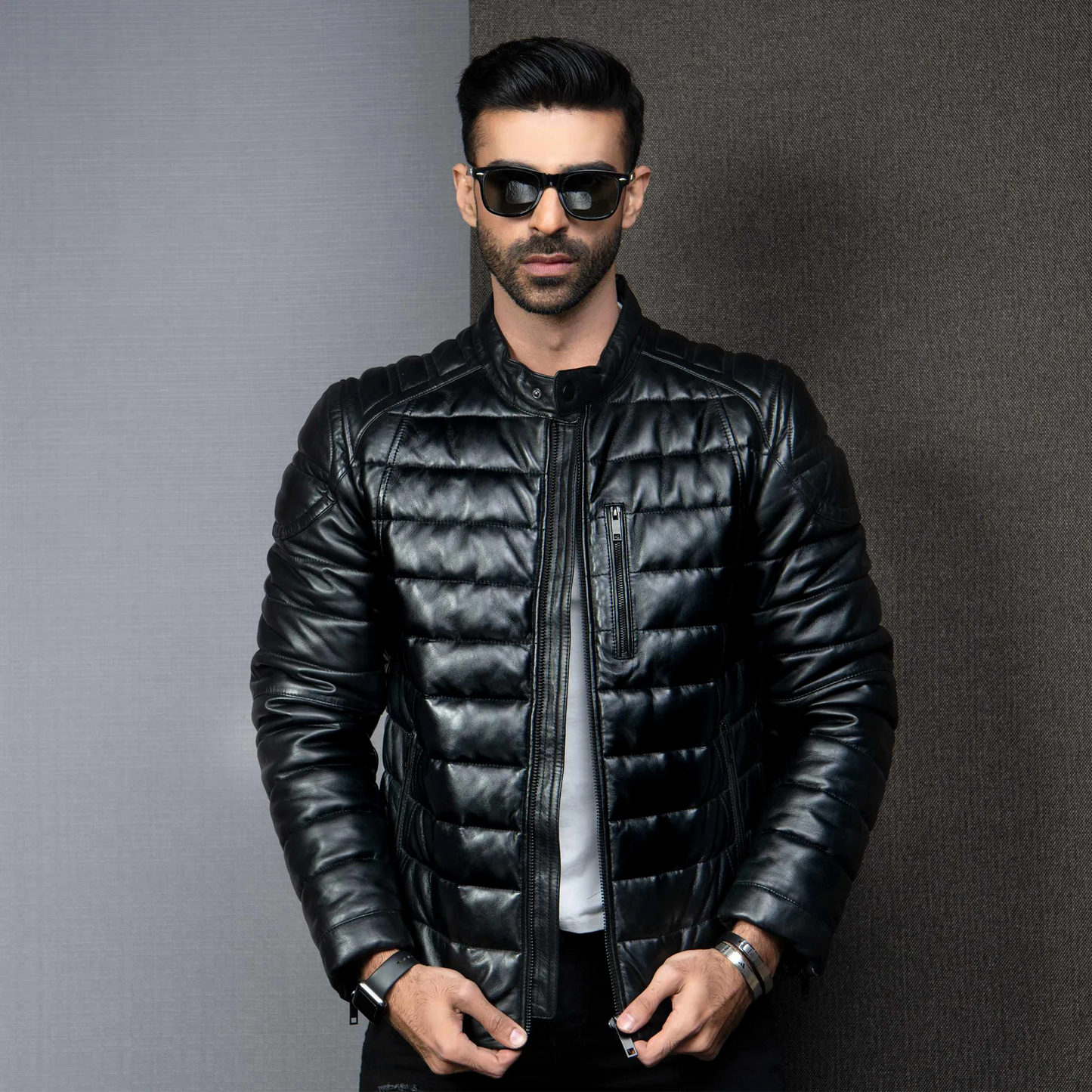 Shop premium men's leather jacket