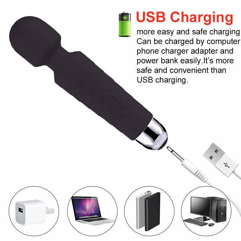 Magic Massage Wand Muscle Relaxation Massager 20 Speed Vibrating Full Body Therapy Motor Vibration