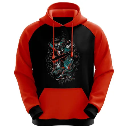 Red & Black Combination Hoodie | Customized | TJT