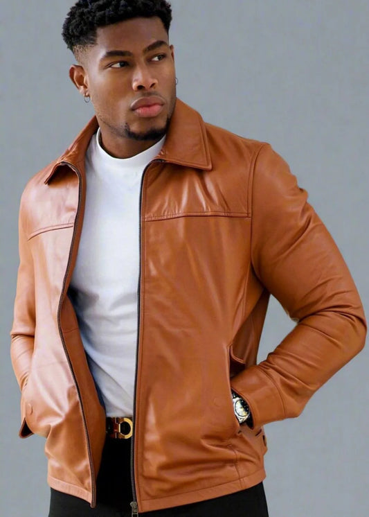 Shop premium men's leather jacket