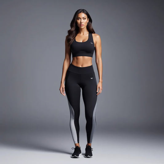Confidently take on your next workout in this bold and supportive plus-size seamless workout set