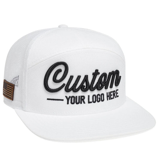 Design your own custom caps with high-quality embroidery, printing, or leather patch options